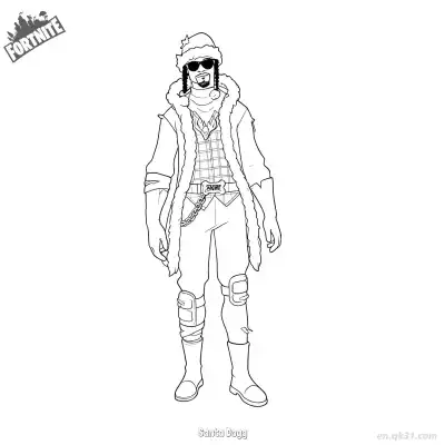Free printable Santa Dogg 02 Coloring Page - Free PDF Printable Fortnite Coloring Sheets coloring page